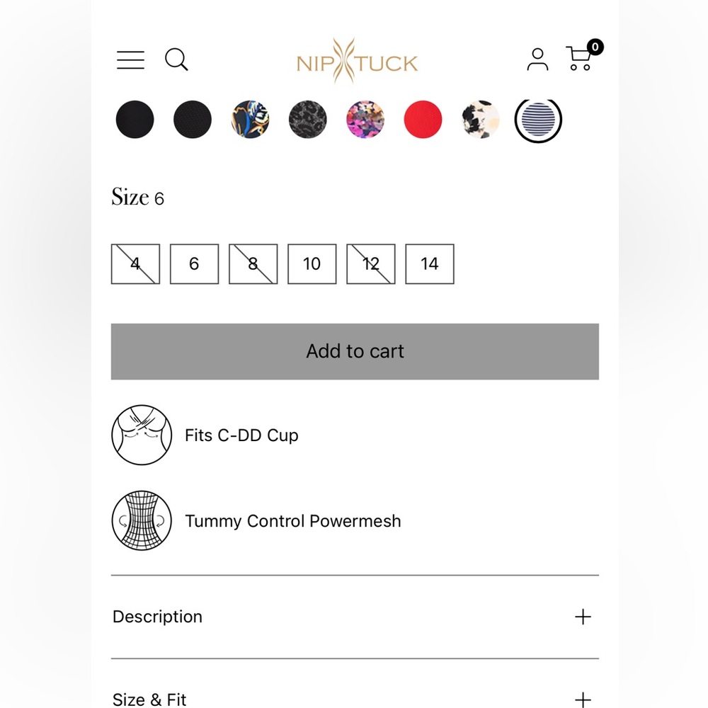 OnePiece NipTuck Joanne sz6 fit C-DD Swim•power mesh•bodySculpting tummy control - Picture 8 of 8